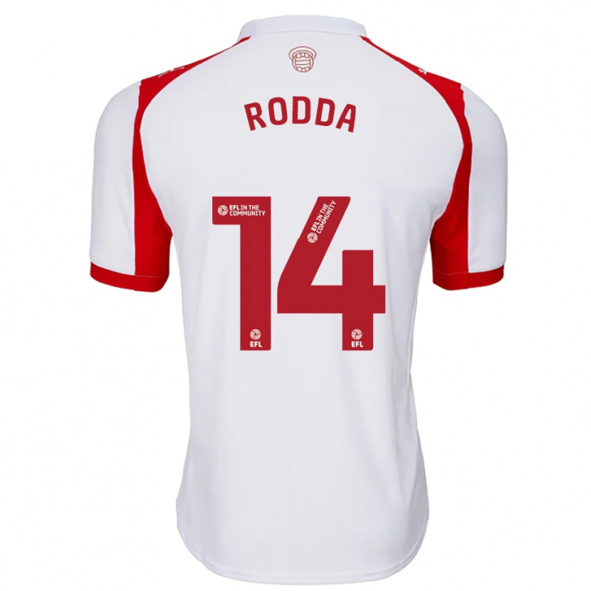 Danxen Heren Harry Rodda #14 Wit Rood Thuisshirt Thuistenue 2025/26 T-Shirt