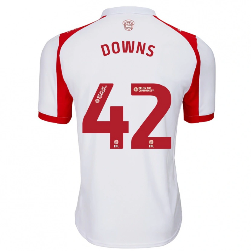 Danxen Heren Damion Downs #42 Wit Rood Thuisshirt Thuistenue 2025/26 T-Shirt