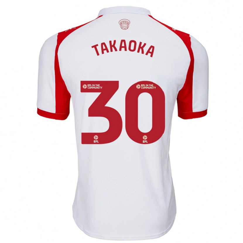 Danxen Heren Rento Takaoka #30 Wit Rood Thuisshirt Thuistenue 2025/26 T-Shirt