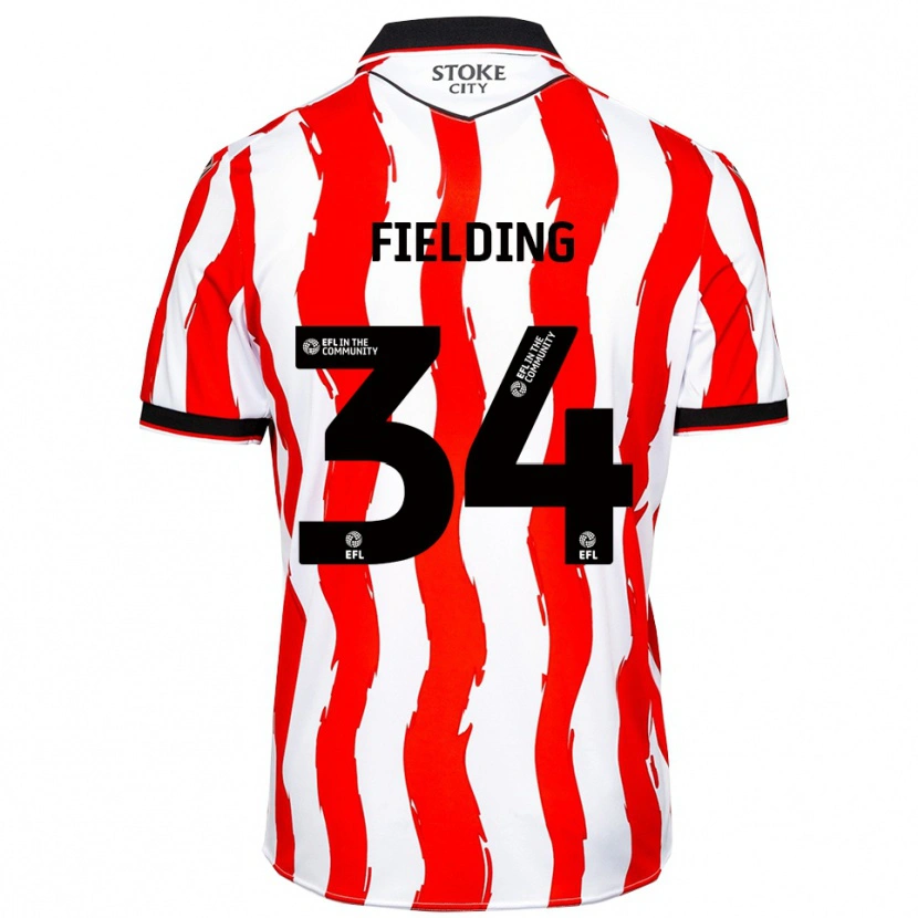 Danxen Heren Frank Fielding #34 Wit Rood Thuisshirt Thuistenue 2025/26 T-Shirt