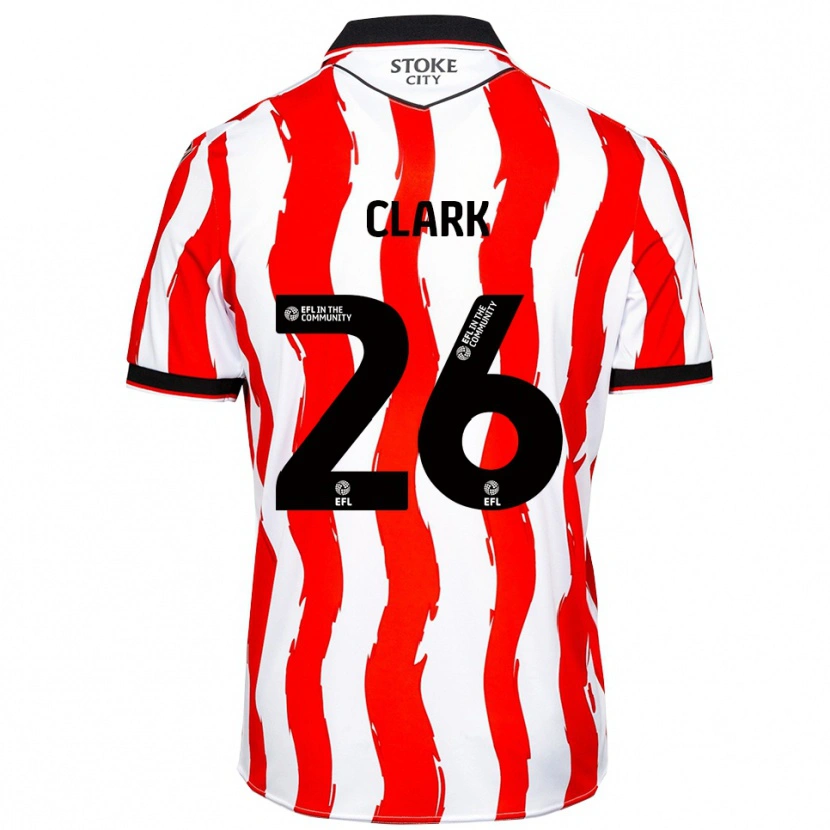 Danxen Heren Ciaran Clark #26 Wit Rood Thuisshirt Thuistenue 2025/26 T-Shirt