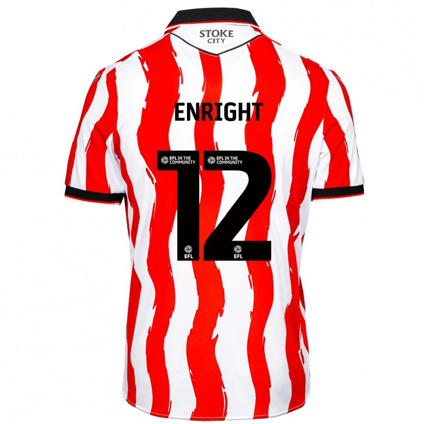 Danxen Heren Luke Enright #12 Wit Rood Thuisshirt Thuistenue 2025/26 T-Shirt