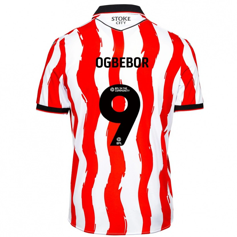 Danxen Heren Jaden Ogbebor #9 Wit Rood Thuisshirt Thuistenue 2025/26 T-Shirt