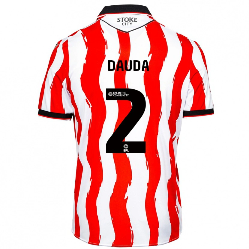 Danxen Heren Anas Dauda #2 Wit Rood Thuisshirt Thuistenue 2025/26 T-Shirt