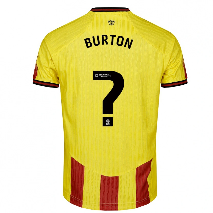 Danxen Heren Aaron Burton #0 Geel Rood Thuisshirt Thuistenue 2025/26 T-Shirt