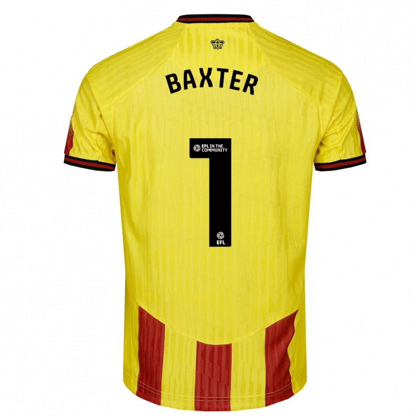 Danxen Heren Nathan Baxter #1 Geel Rood Thuisshirt Thuistenue 2025/26 T-Shirt