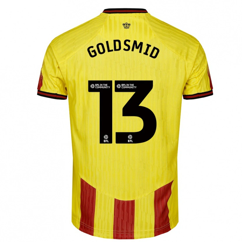 Danxen Heren Jacqui Goldsmid #13 Geel Rood Thuisshirt Thuistenue 2025/26 T-Shirt