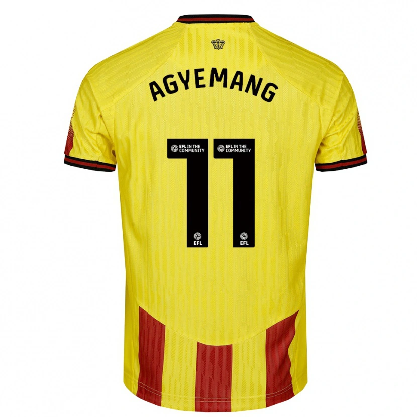Danxen Heren Michelle Agyemang #11 Geel Rood Thuisshirt Thuistenue 2025/26 T-Shirt