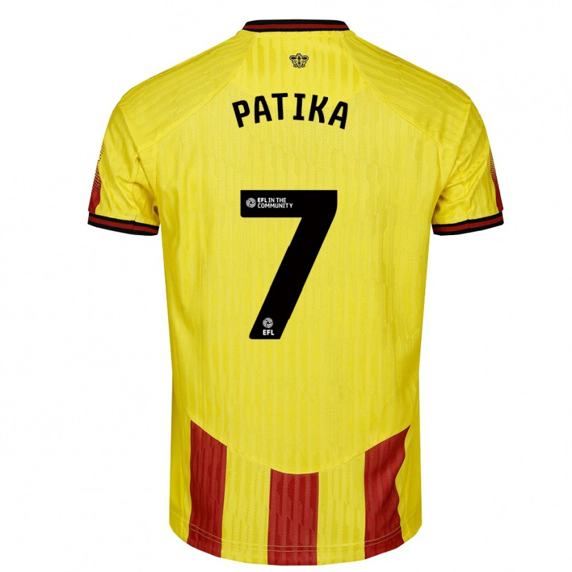 Danxen Heren Glebs Patika #7 Geel Rood Thuisshirt Thuistenue 2025/26 T-Shirt