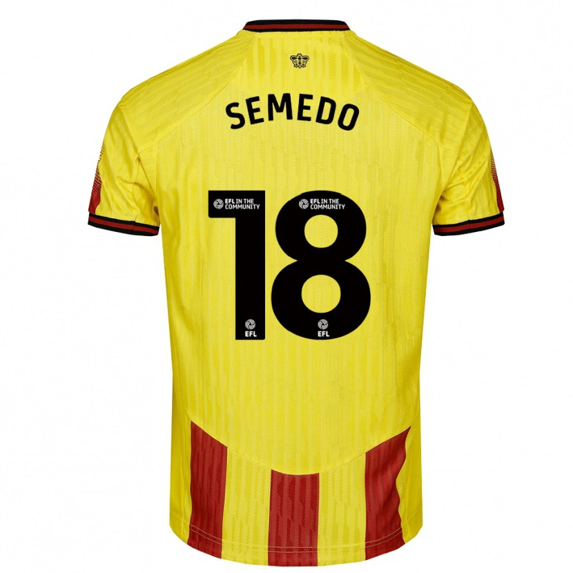 Danxen Heren Vivaldo Semedo #18 Geel Rood Thuisshirt Thuistenue 2025/26 T-Shirt