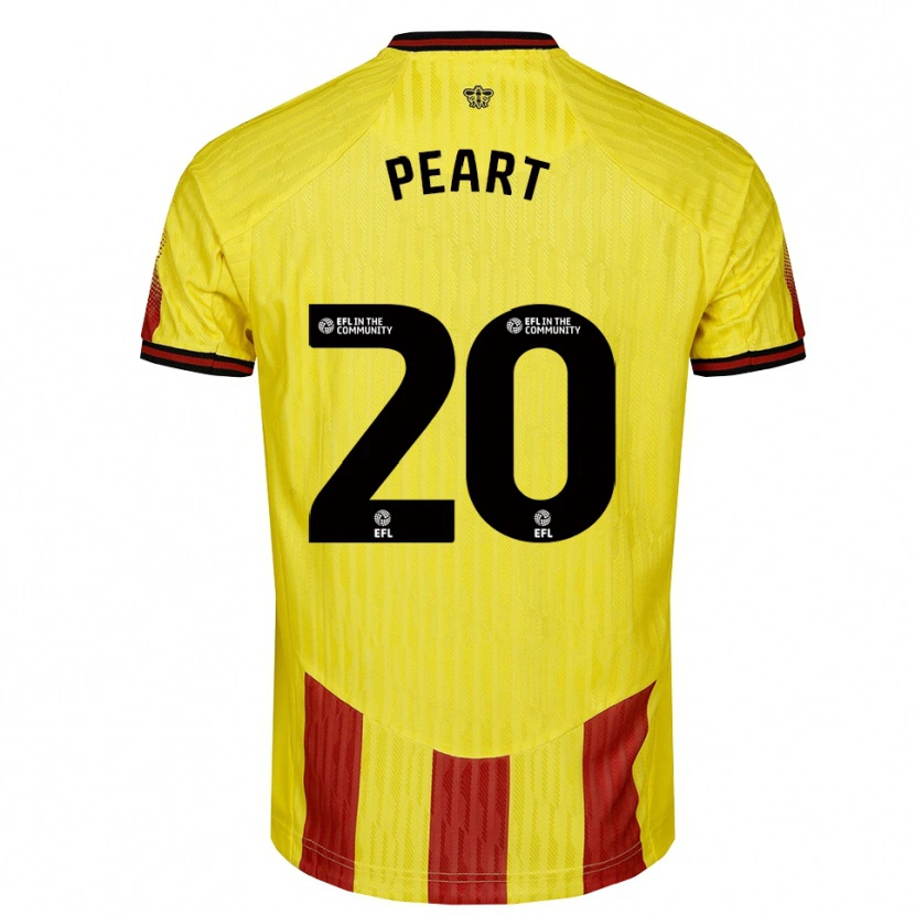 Danxen Heren Kalani Peart #20 Geel Rood Thuisshirt Thuistenue 2025/26 T-Shirt