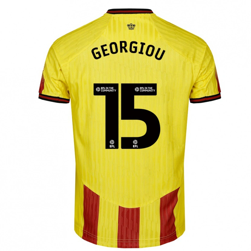 Danxen Heren Andria Georgiou #15 Geel Rood Thuisshirt Thuistenue 2025/26 T-Shirt