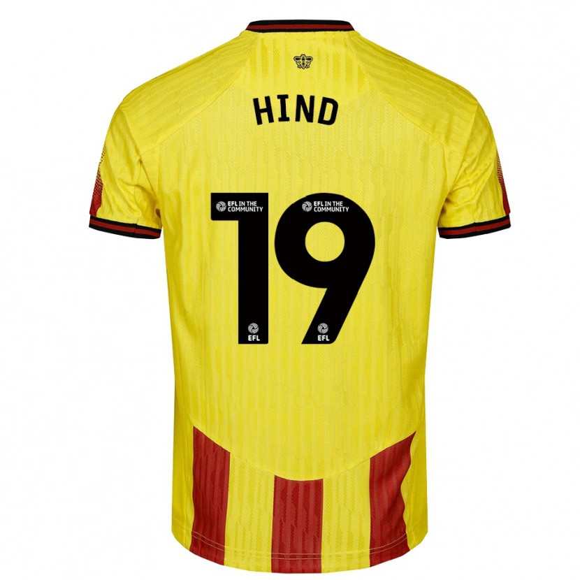Danxen Heren Daisy Hind #19 Geel Rood Thuisshirt Thuistenue 2025/26 T-Shirt