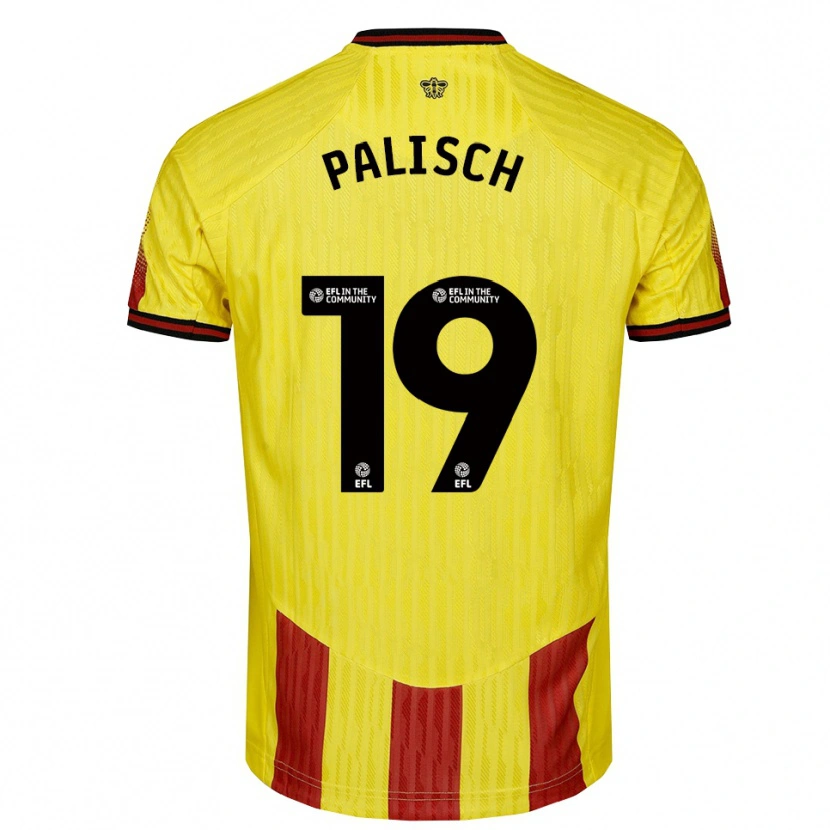 Danxen Heren Alli Palisch #19 Geel Rood Thuisshirt Thuistenue 2025/26 T-Shirt