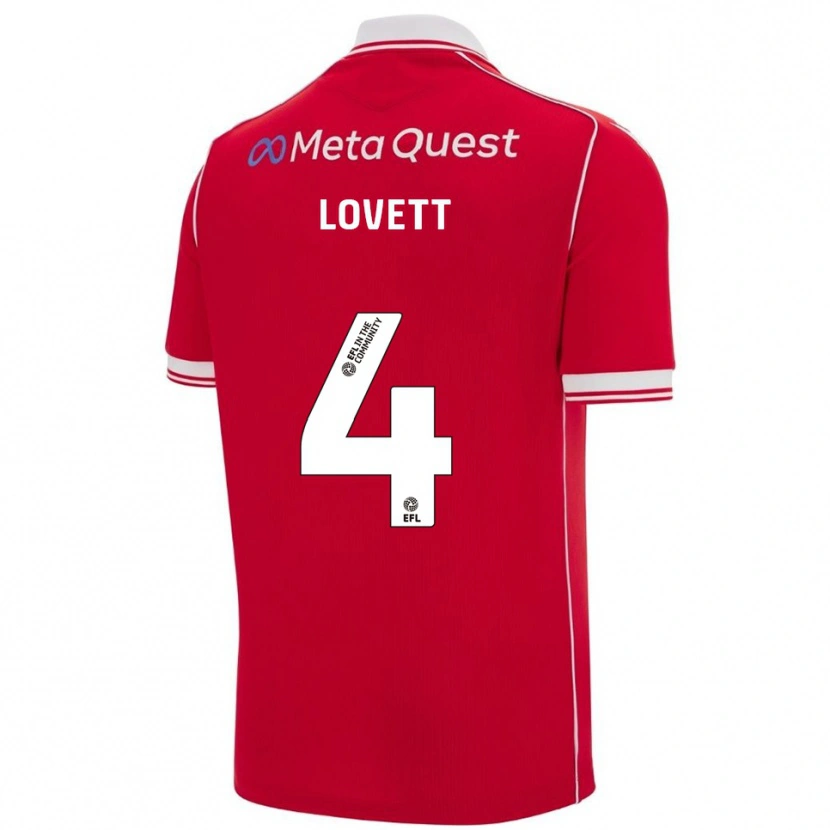 Danxen Heren Erin Lovett #4 Rood Wit Thuisshirt Thuistenue 2025/26 T-Shirt