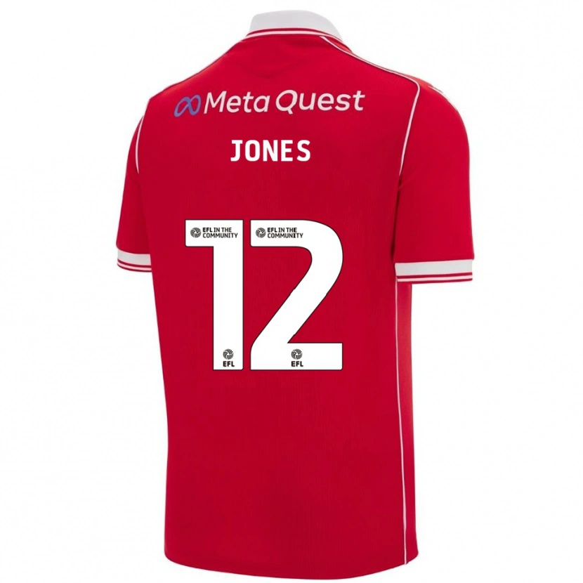 Danxen Heren Carra Jones #12 Rood Wit Thuisshirt Thuistenue 2025/26 T-Shirt