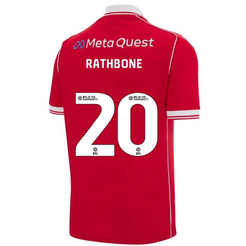 Danxen Heren Ollie Rathbone #20 Rood Wit Thuisshirt Thuistenue 2025/26 T-Shirt