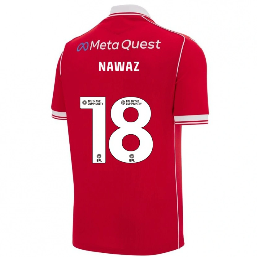 Danxen Heren Umar Nawaz #18 Rood Wit Thuisshirt Thuistenue 2025/26 T-Shirt