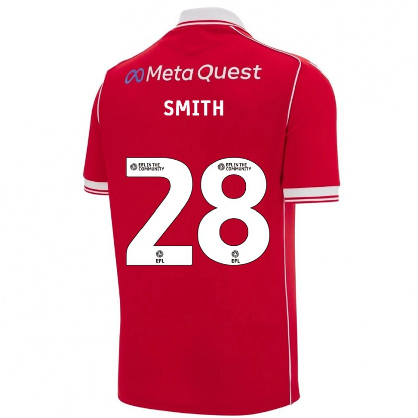 Danxen Heren Sam Smith #28 Rood Wit Thuisshirt Thuistenue 2025/26 T-Shirt