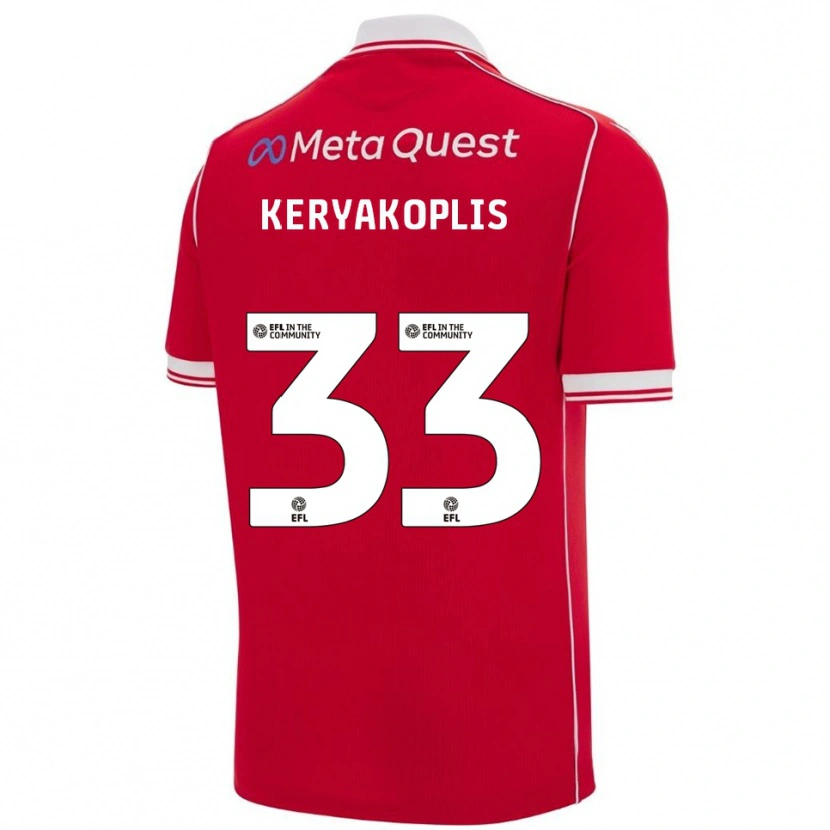 Danxen Heren Hannah Keryakoplis #33 Rood Wit Thuisshirt Thuistenue 2025/26 T-Shirt