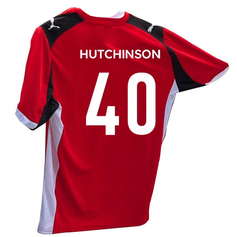 Danxen Heren Luke Hutchinson #40 Rood Wit Thuisshirt Thuistenue 2025/26 T-Shirt