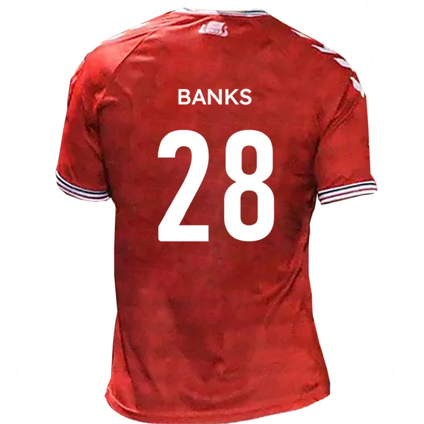 Danxen Heren Ollie Banks #28 Rood Wit Thuisshirt Thuistenue 2025/26 T-Shirt
