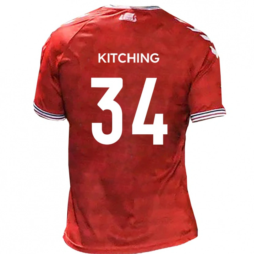 Danxen Heren Mark Kitching #34 Rood Wit Thuisshirt Thuistenue 2025/26 T-Shirt