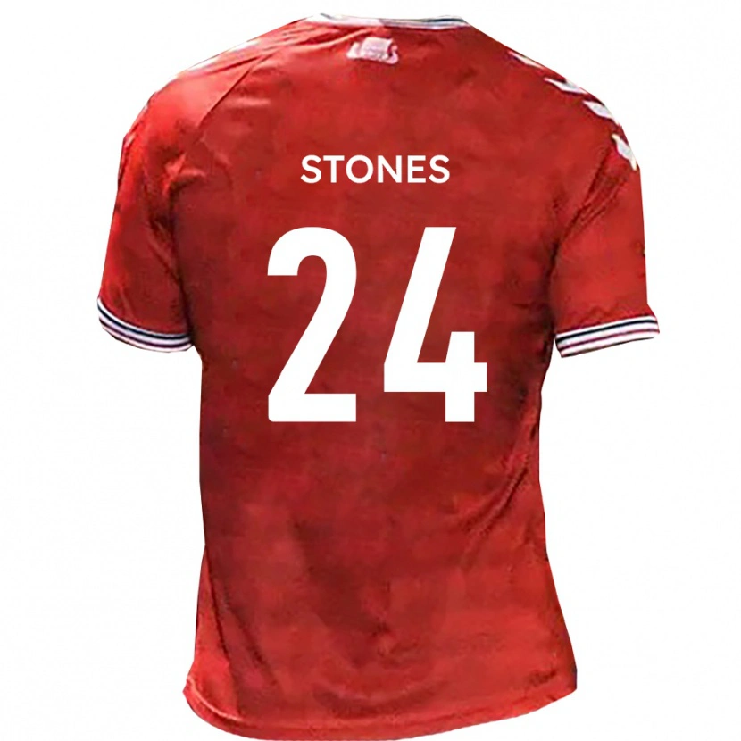 Danxen Heren Josh Stones #24 Rood Wit Thuisshirt Thuistenue 2025/26 T-Shirt