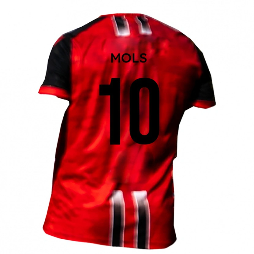 Danxen Heren Stefan Mols #10 Rood Zwart Thuisshirt Thuistenue 2025/26 T-Shirt