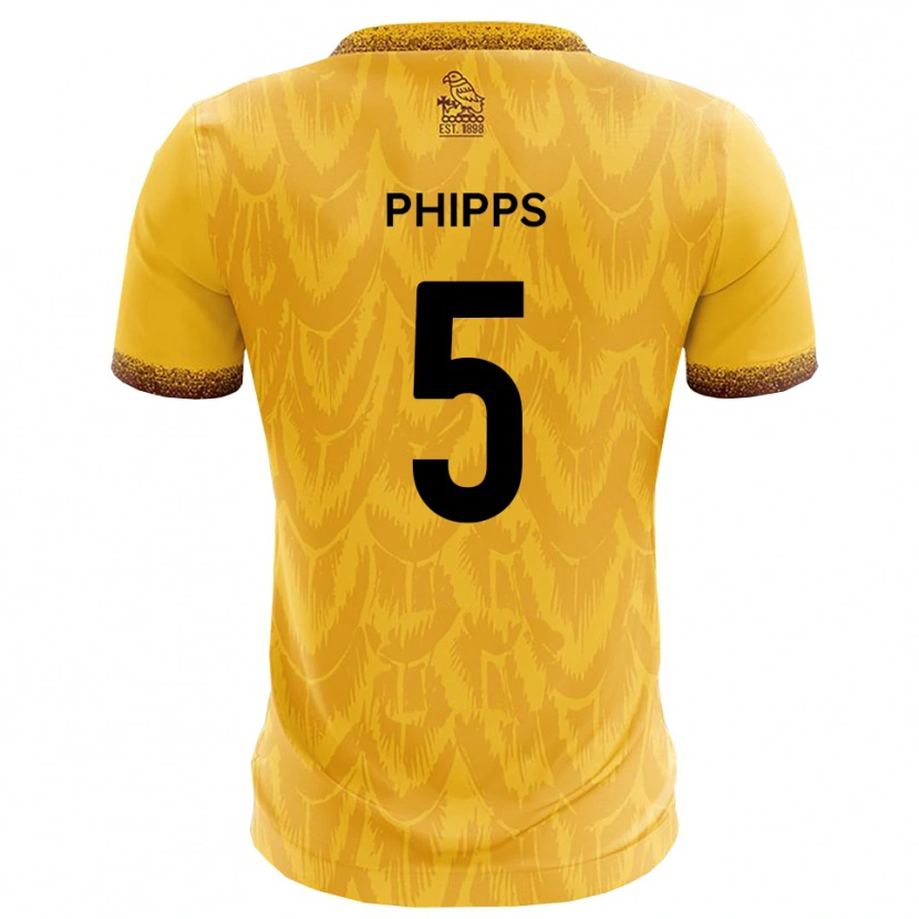 Danxen Heren Harry Phipps #5 Geel Bruin Thuisshirt Thuistenue 2025/26 T-Shirt