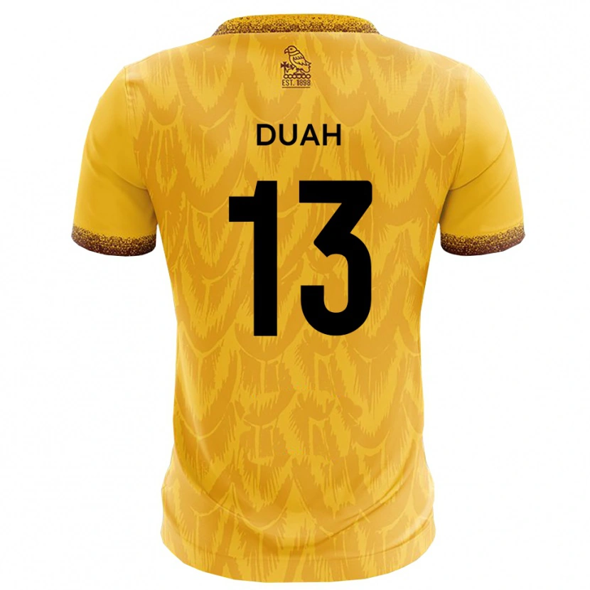 Danxen Heren Enos Duah #13 Geel Bruin Thuisshirt Thuistenue 2025/26 T-Shirt