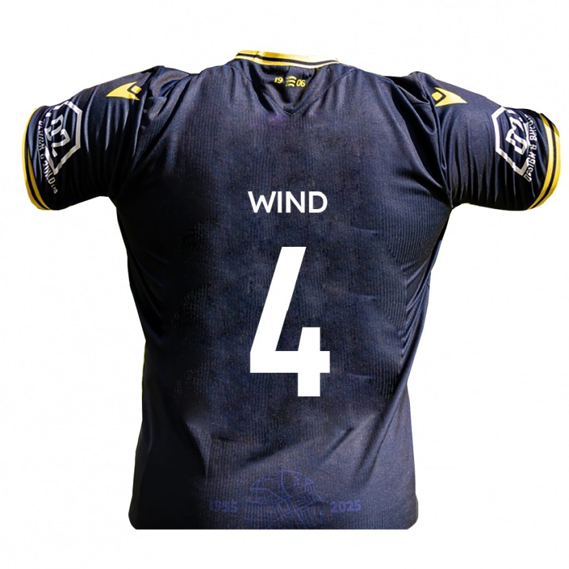 Danxen Heren George Wind #4 Marine Geel Thuisshirt Thuistenue 2025/26 T-Shirt