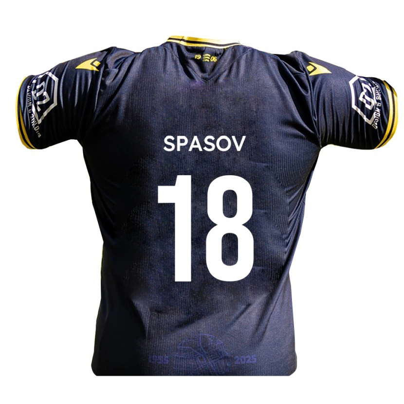 Danxen Heren Slavi Spasov #18 Marine Geel Thuisshirt Thuistenue 2025/26 T-Shirt