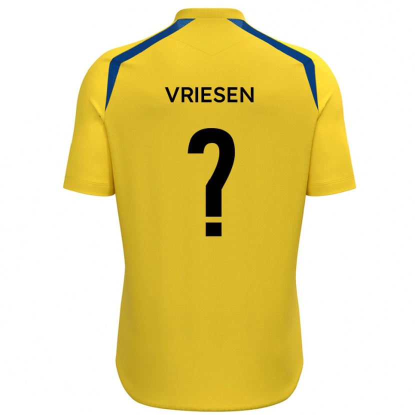 Danxen Heren Fabian Vriesen #0 Geel Blauw Thuisshirt Thuistenue 2025/26 T-Shirt