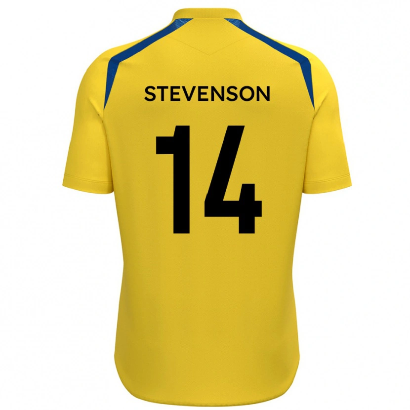 Danxen Heren Bradley Stevenson #14 Geel Blauw Thuisshirt Thuistenue 2025/26 T-Shirt