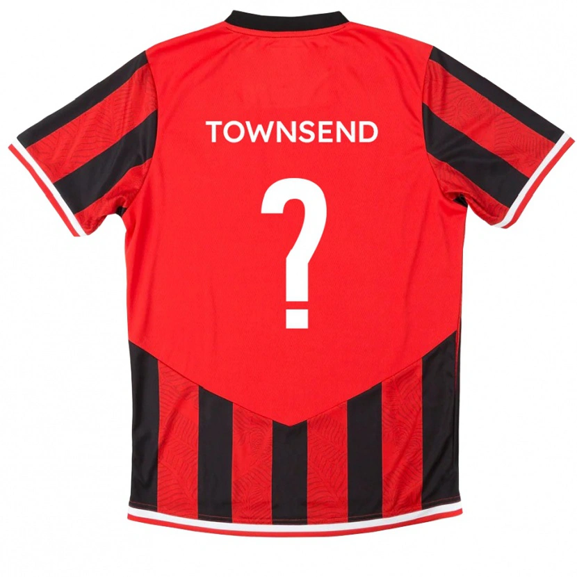 Danxen Heren Ellie Townsend #0 Rood Zwart Thuisshirt Thuistenue 2025/26 T-Shirt