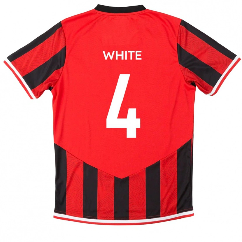 Danxen Heren Tom White #4 Rood Zwart Thuisshirt Thuistenue 2025/26 T-Shirt
