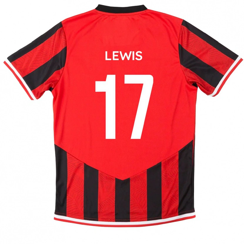 Danxen Heren Paul Lewis #17 Rood Zwart Thuisshirt Thuistenue 2025/26 T-Shirt