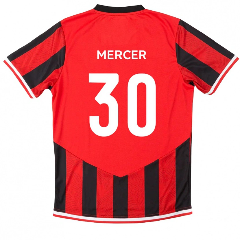 Danxen Heren Nathan Mercer #30 Rood Zwart Thuisshirt Thuistenue 2025/26 T-Shirt