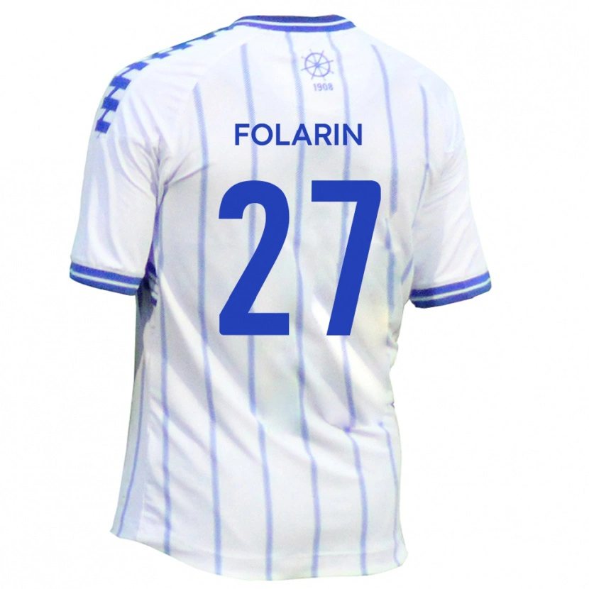Danxen Heren Sam Folarin #27 Wit Blauw Thuisshirt Thuistenue 2025/26 T-Shirt
