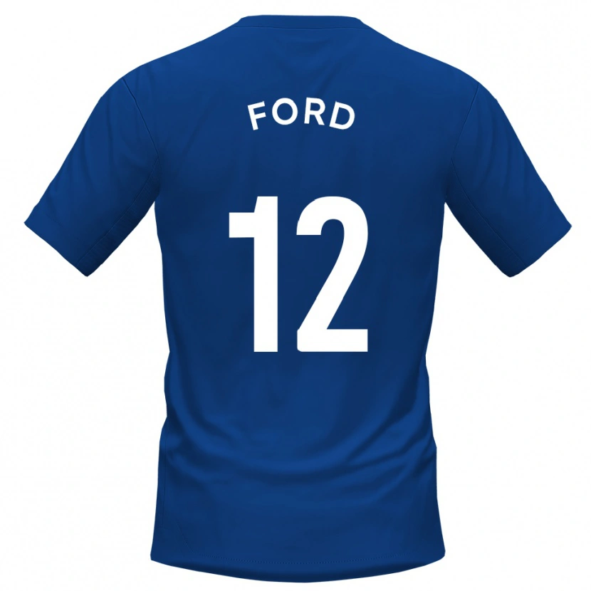 Danxen Heren Nathaniel Ford #12 Blauw Wit Thuisshirt Thuistenue 2025/26 T-Shirt