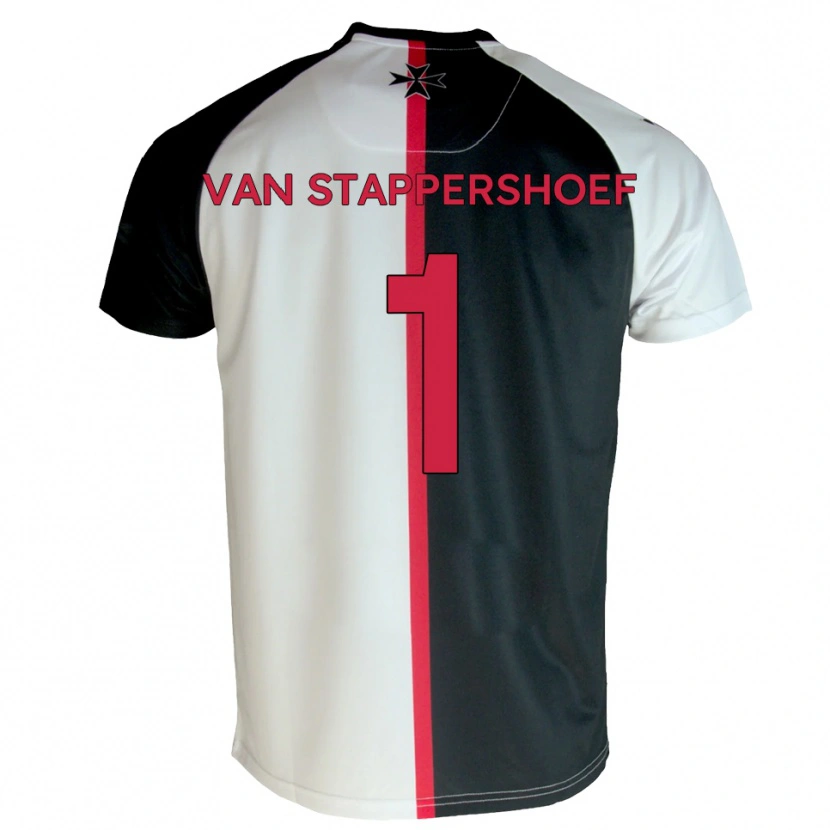 Danxen Heren Jordi Van Stappershoef #1 Wit Zwart Thuisshirt Thuistenue 2025/26 T-Shirt