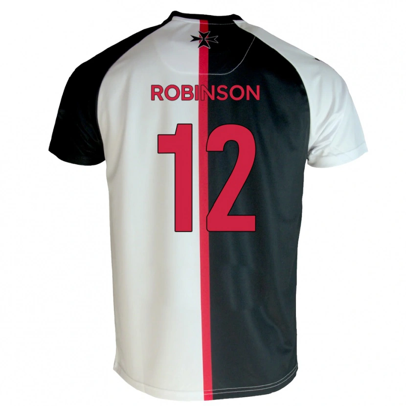 Danxen Heren Matt Robinson #12 Wit Zwart Thuisshirt Thuistenue 2025/26 T-Shirt