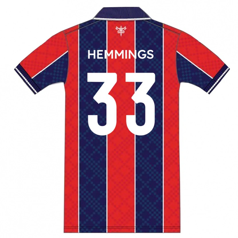 Danxen Heren Ashley Hemmings #33 Rood Marine Thuisshirt Thuistenue 2025/26 T-Shirt