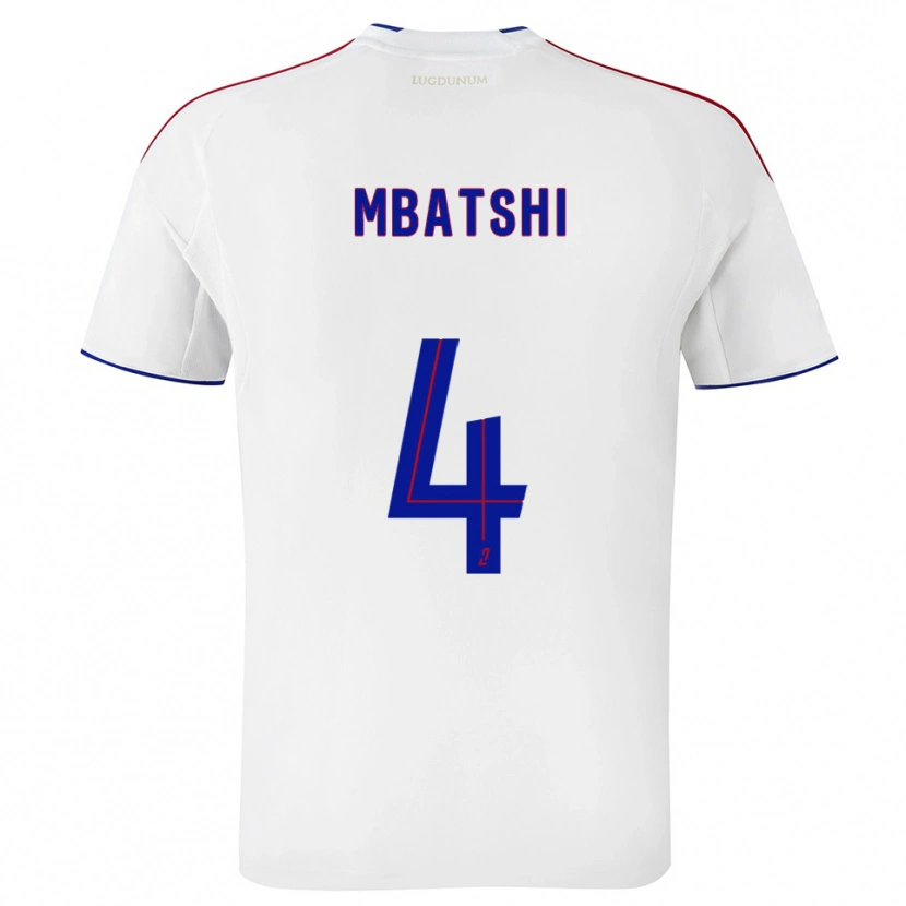 Danxen Heren Prince Mbatshi Mukuba #4 Wit Rood Thuisshirt Thuistenue 2025/26 T-Shirt