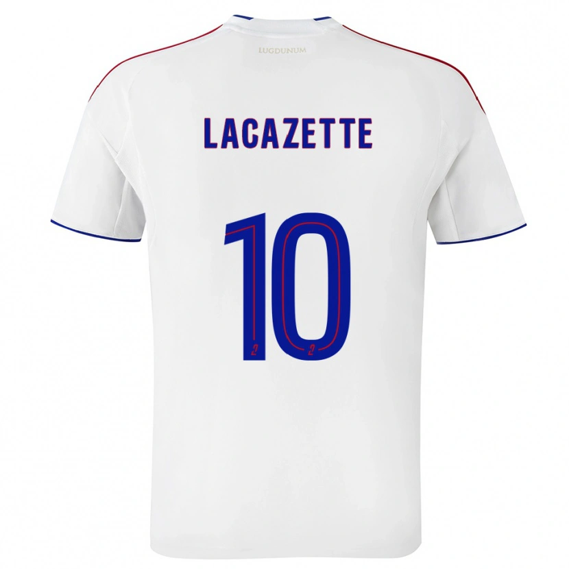 Danxen Heren Alexandre Lacazette #10 Wit Rood Thuisshirt Thuistenue 2025/26 T-Shirt