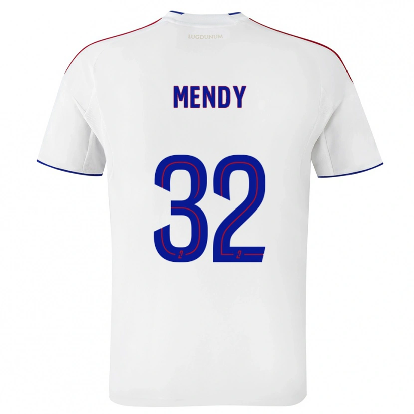 Danxen Heren Maeline Mendy #32 Wit Rood Thuisshirt Thuistenue 2025/26 T-Shirt