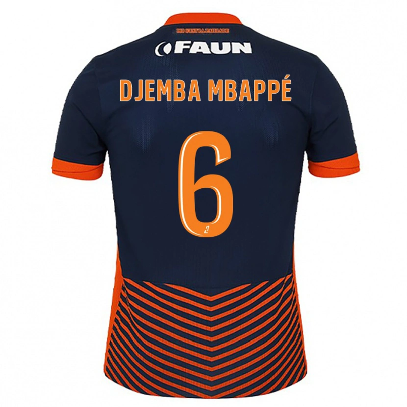 Danxen Heren Yvan Djemba Mbappé #6 Middernachtblauw Oranje Thuisshirt Thuistenue 2025/26 T-Shirt