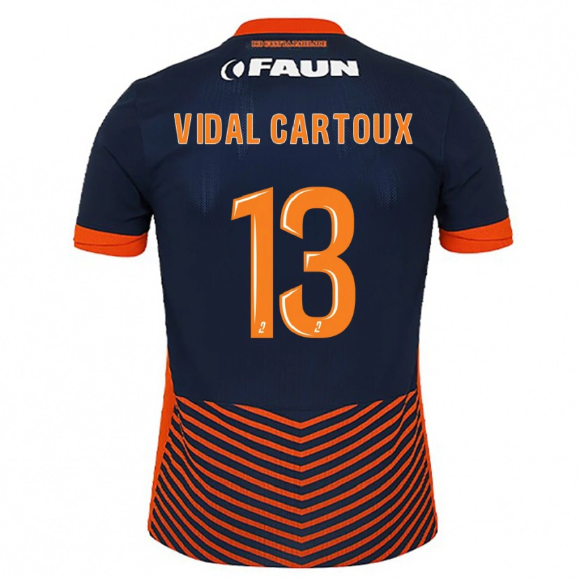 Danxen Heren Noah Vidal-Cartoux #13 Middernachtblauw Oranje Thuisshirt Thuistenue 2025/26 T-Shirt