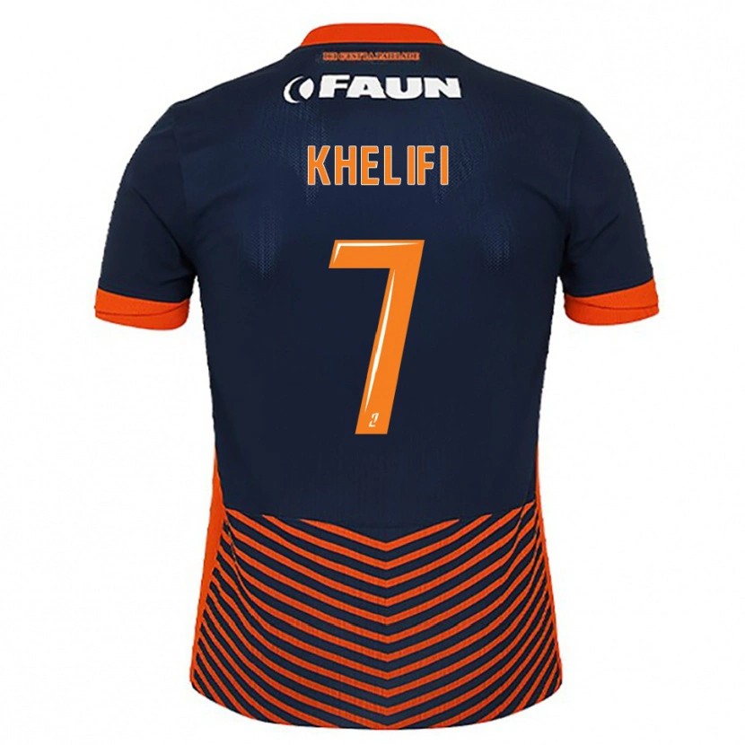Danxen Heren Léa Khelifi #7 Middernachtblauw Oranje Thuisshirt Thuistenue 2025/26 T-Shirt